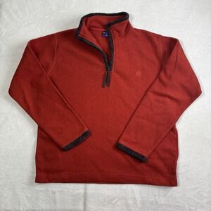 VTG Bugle Boy Snow Fleece Orange Long‎ Sleeve 1/4 Zip Pullover Men's Medium